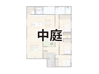 中庭のある平屋