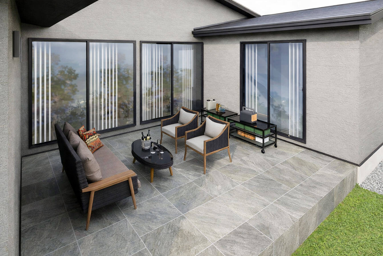 外とつながる寛ぎ空間