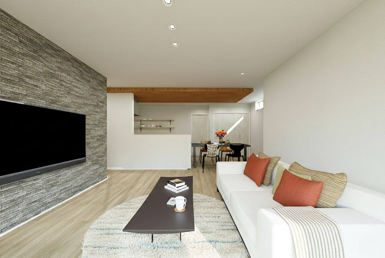 家族が自然に集う、17.7帖のゆとりあるLDK