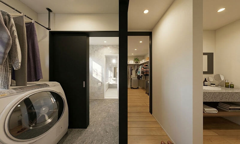 洗う・干す・しまうがつながる家事動線